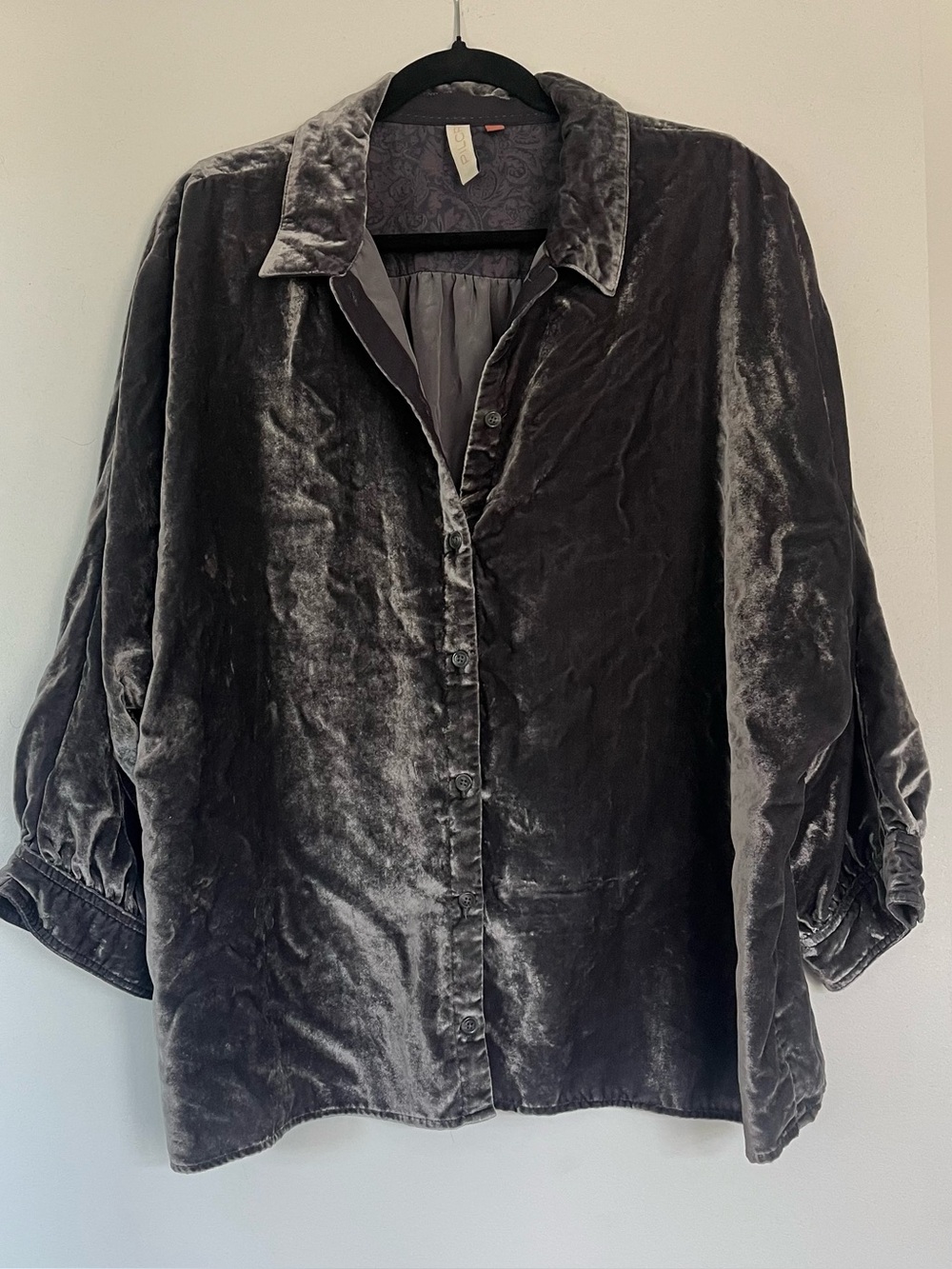 Pilcro Paisley-Print Lined Shirt Jacket - Charcoal